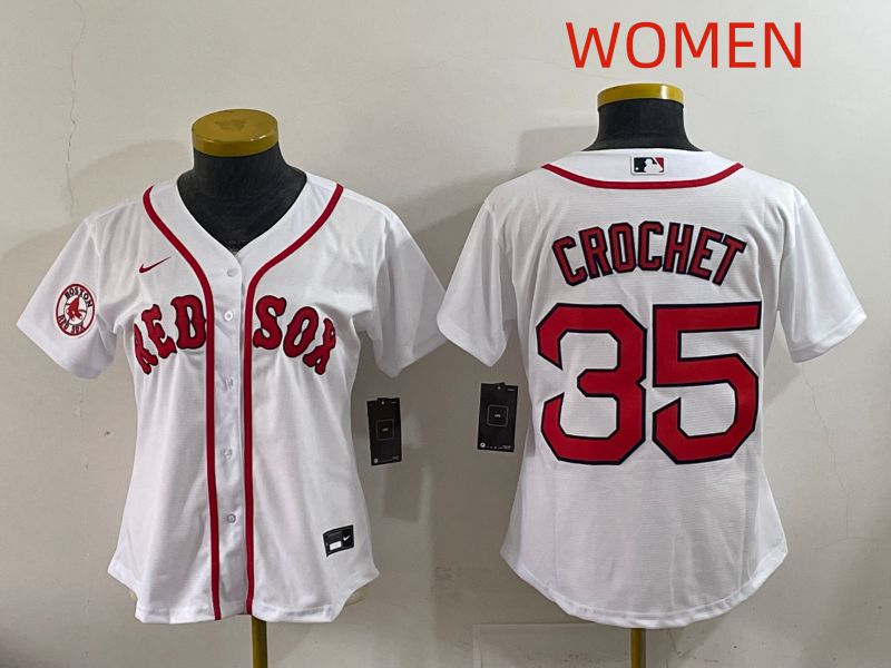 Women 2025 Boston Red Sox #35 Crochet White Game Nike MLB Jersey style 5->women mlb jersey->Women Jersey